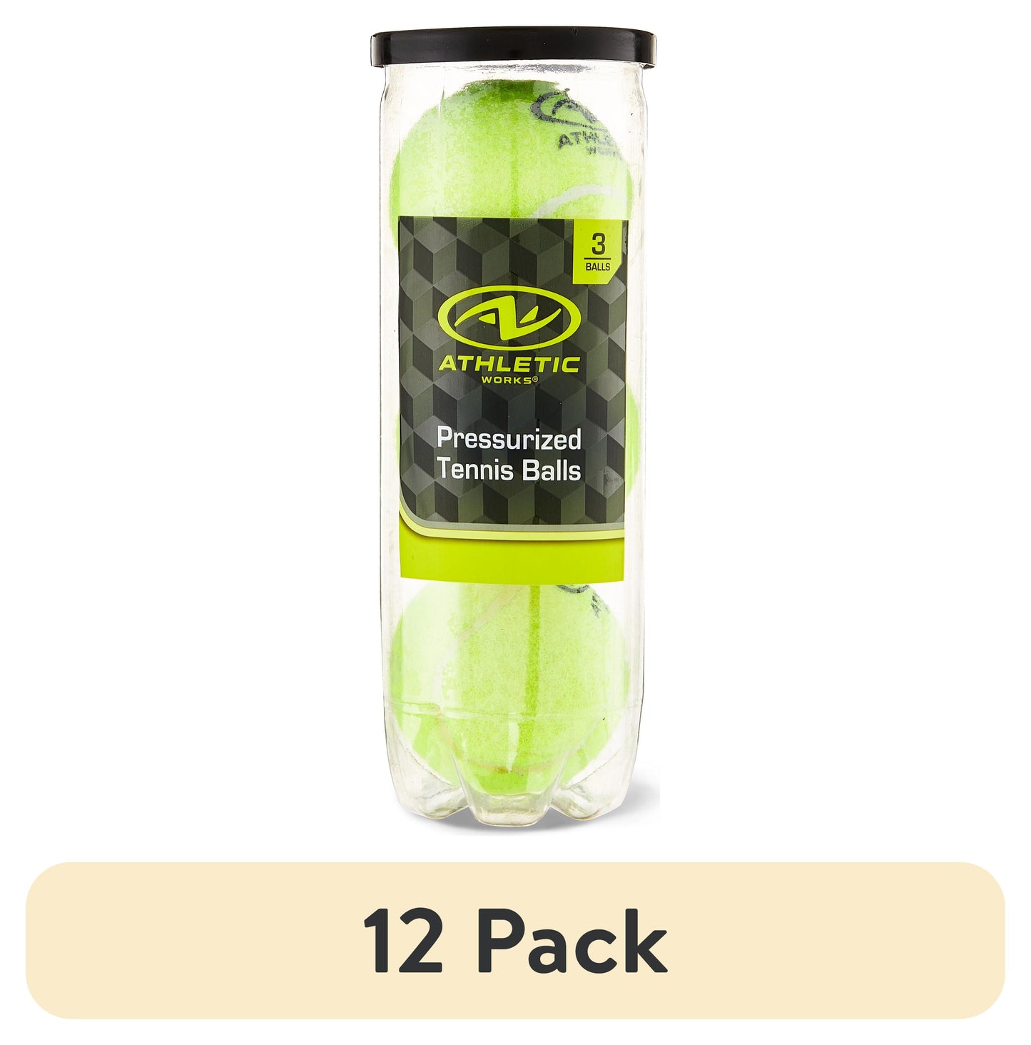 (12 Pack)  Pressurized Tennis Balls, 3-Pack, All Court Use